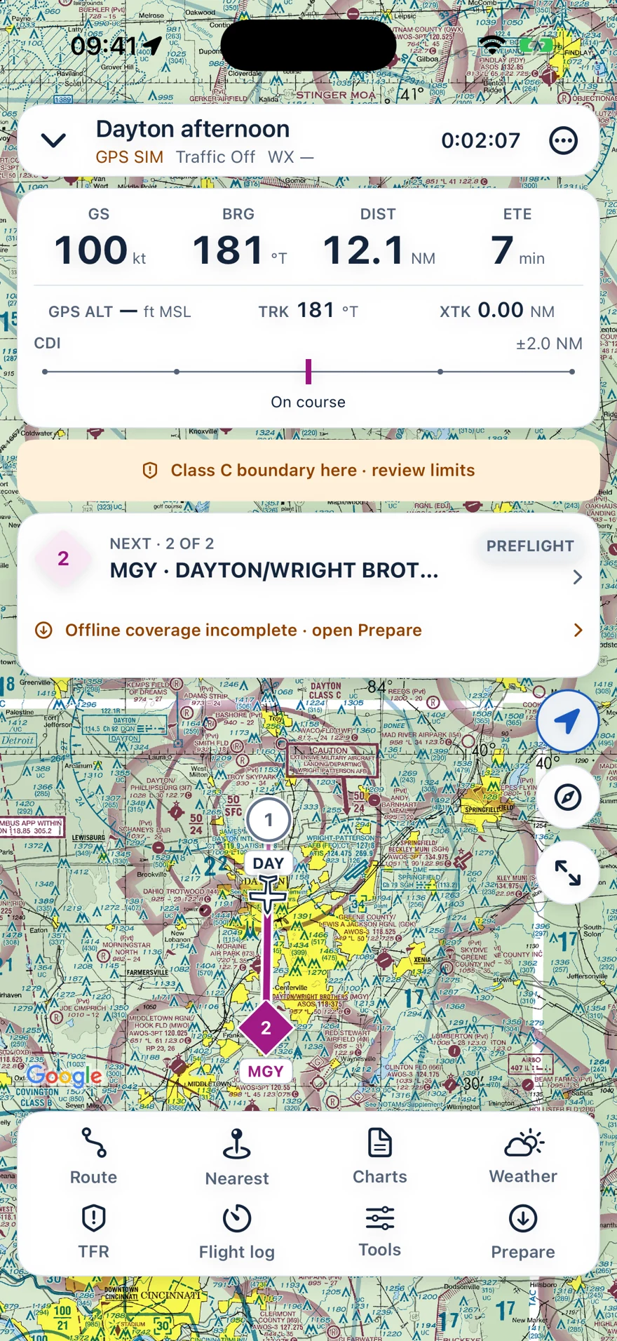 A dedicated flight view. FLAL interface